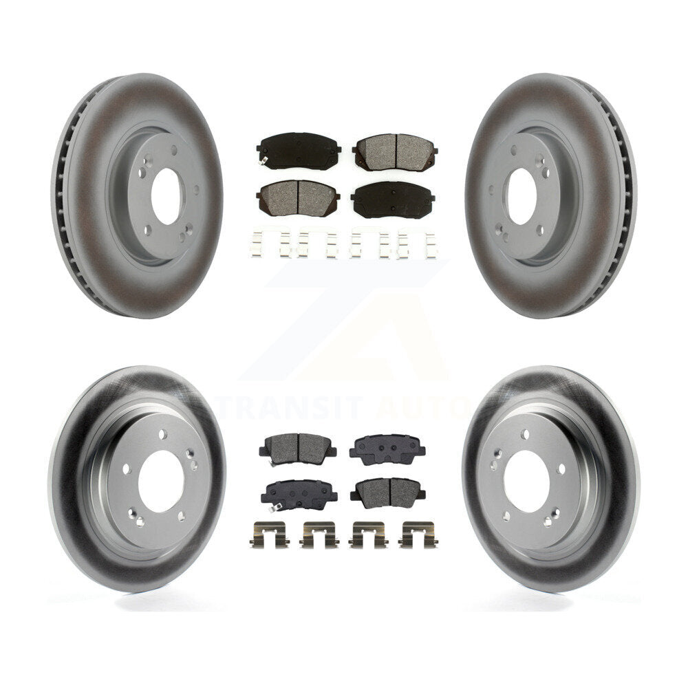 Front Rear Coated Disc Brake Rotors And Semi-Metallic Pads Kit For Kia Soul EV KGS-102275