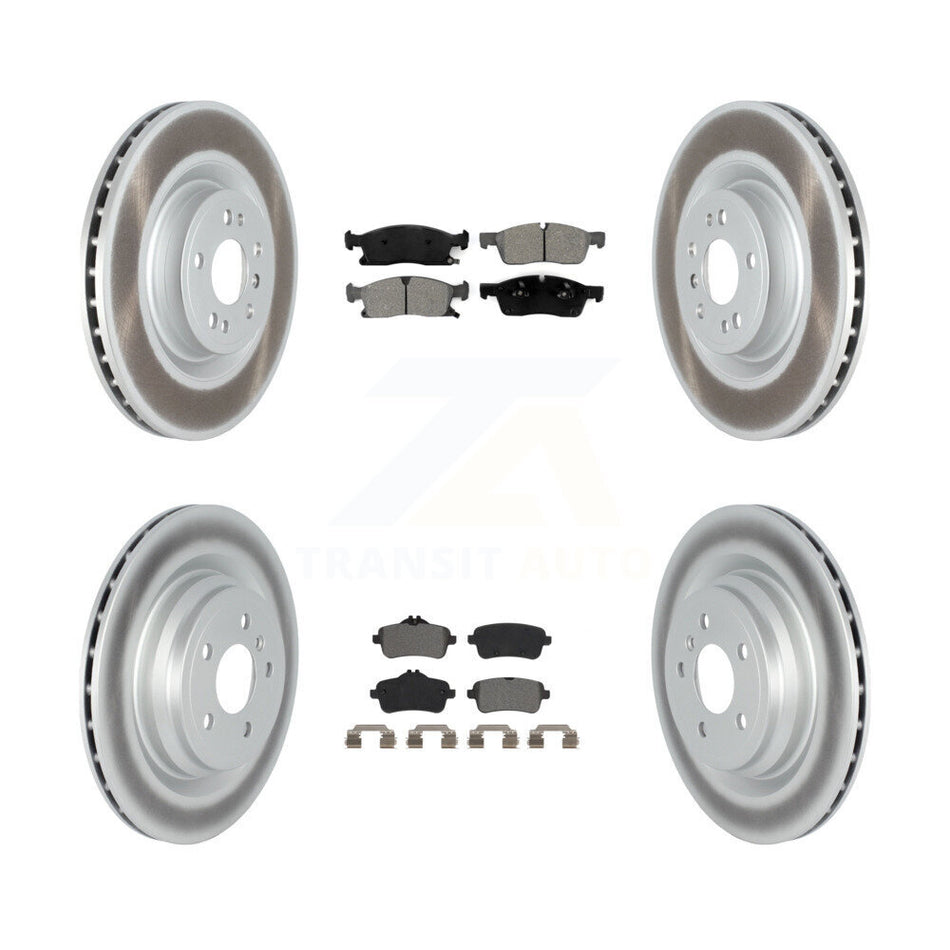 Front Rear Coated Disc Brake Rotors And Semi-Metallic Pads Kit For 2016-2017 Mercedes-Benz GLE400 Without Sport Package KGS-102288