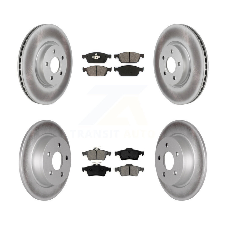 Front Rear Coated Disc Brake Rotors And Semi-Metallic Pads Kit For Ford Transit Connect KGS-102297
