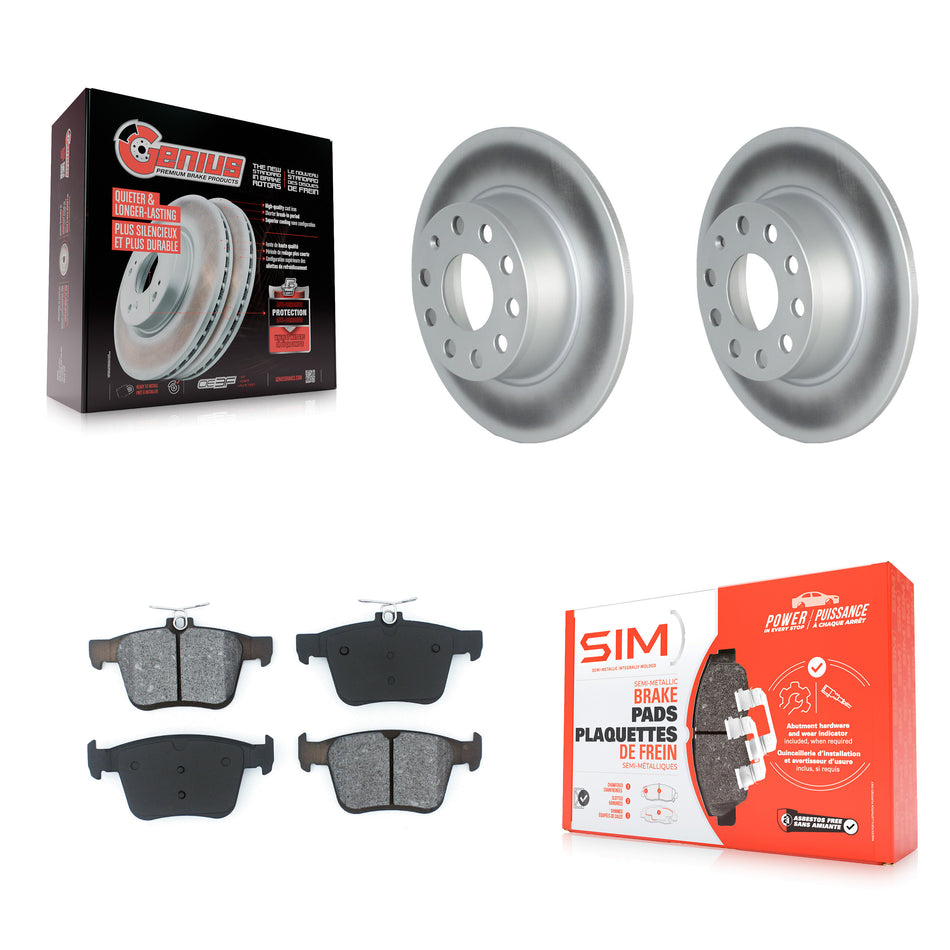Rear Coated Disc Brake Rotors And Semi-Metallic Pads Kit For Volkswagen Jetta Taos KGS-102305