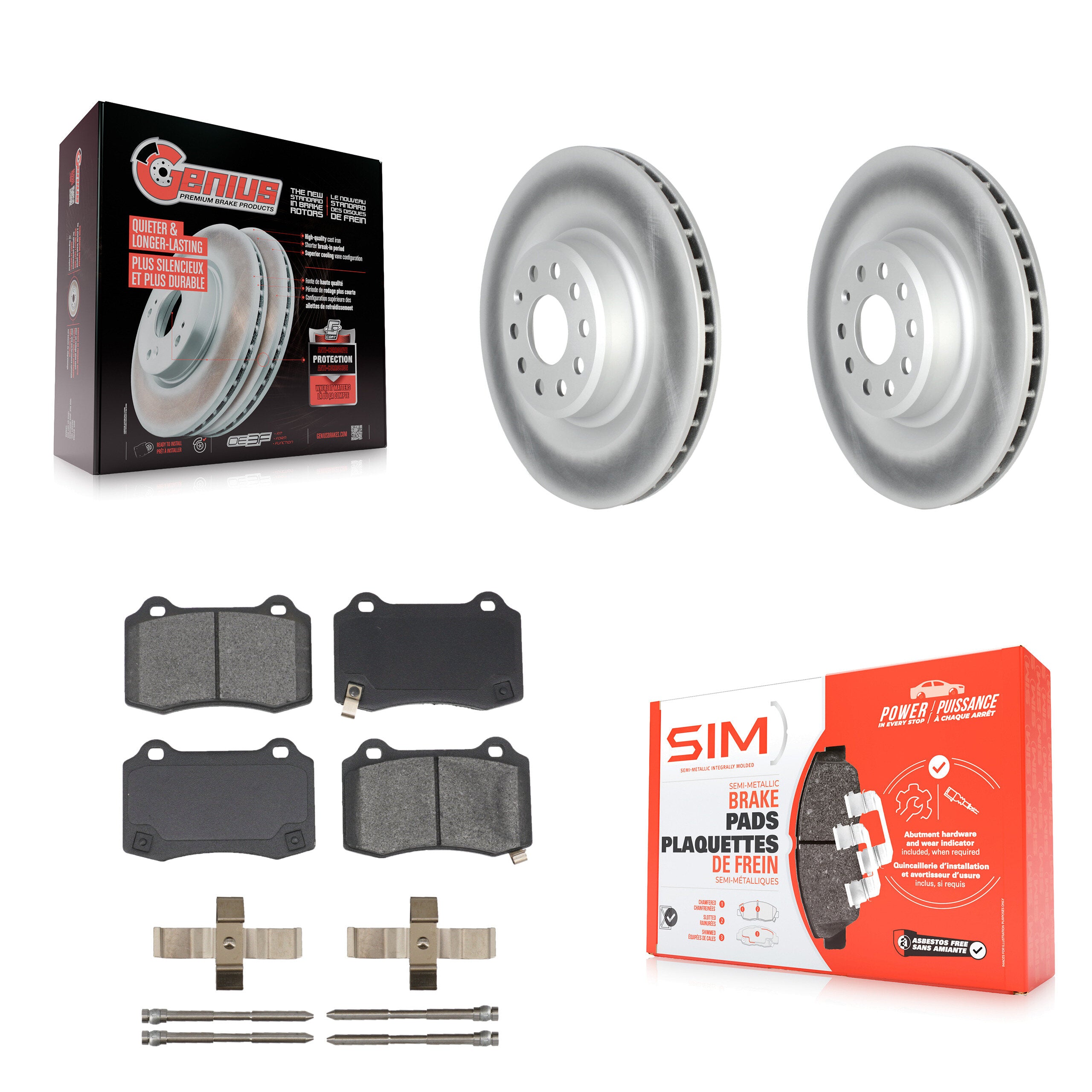 Rear Coated Disc Brake Rotors And Semi-Metallic Pads Kit For 2016 Tesla S From 04 16 KGS-102319
