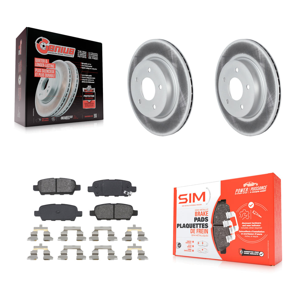 Rear Coated Disc Brake Rotors And Semi-Metallic Pads Kit For Nissan Rogue Sport LEAF Qashqai KGS-102320