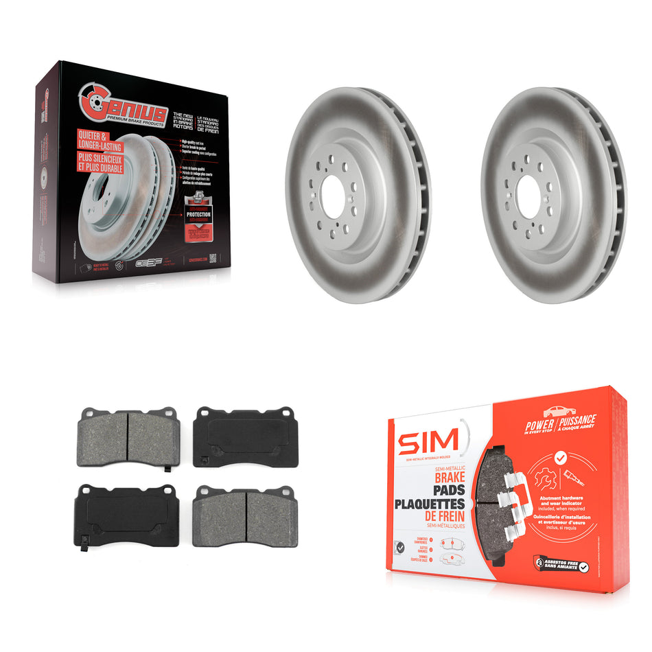 Front Coated Disc Brake Rotors And Semi-Metallic Pads Kit For 2017-2019 Honda Civic Type R KGS-102327