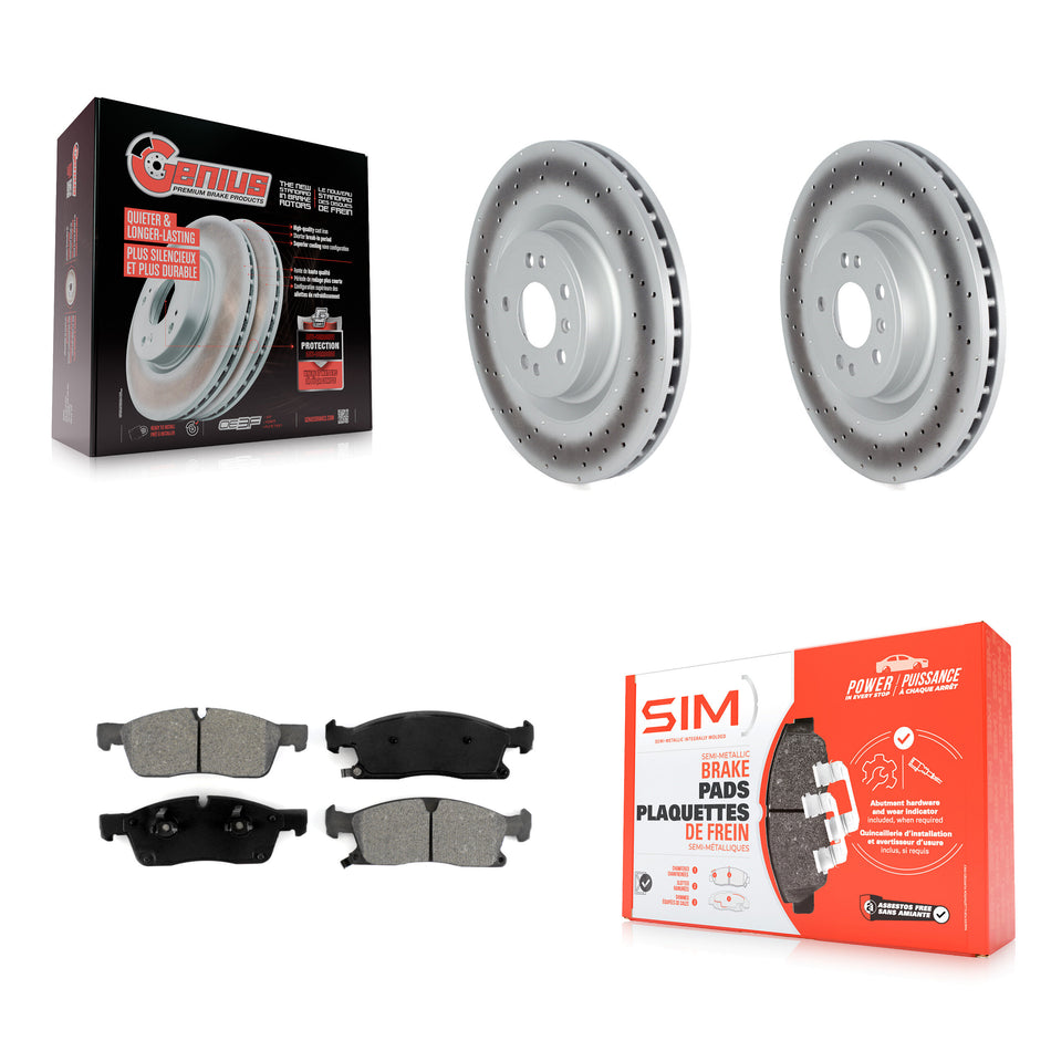 Front Coated Disc Brake Rotors And Semi-Metallic Pads Kit For Mercedes-Benz ML350 GLE350 ML400 GLE400 ML250 GLE300d KGS-102336