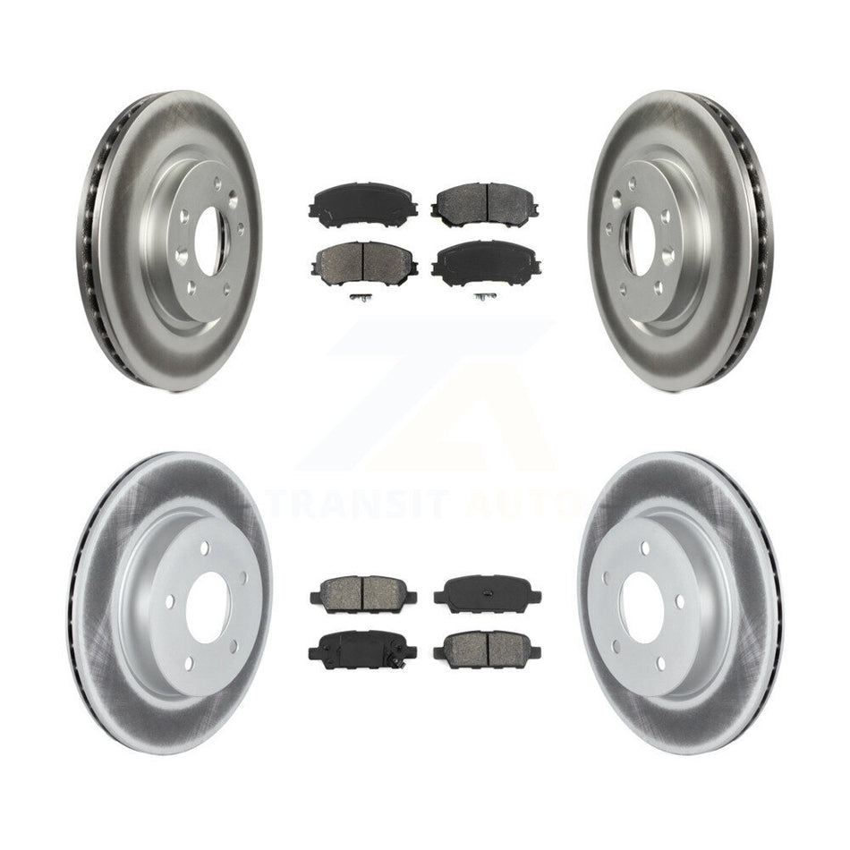 Front Rear Coated Disc Brake Rotors And Semi-Metallic Pads Kit For 2019-2019 Nissan Rogue Sport Qashqai With Manual Parking SL KGS-102365