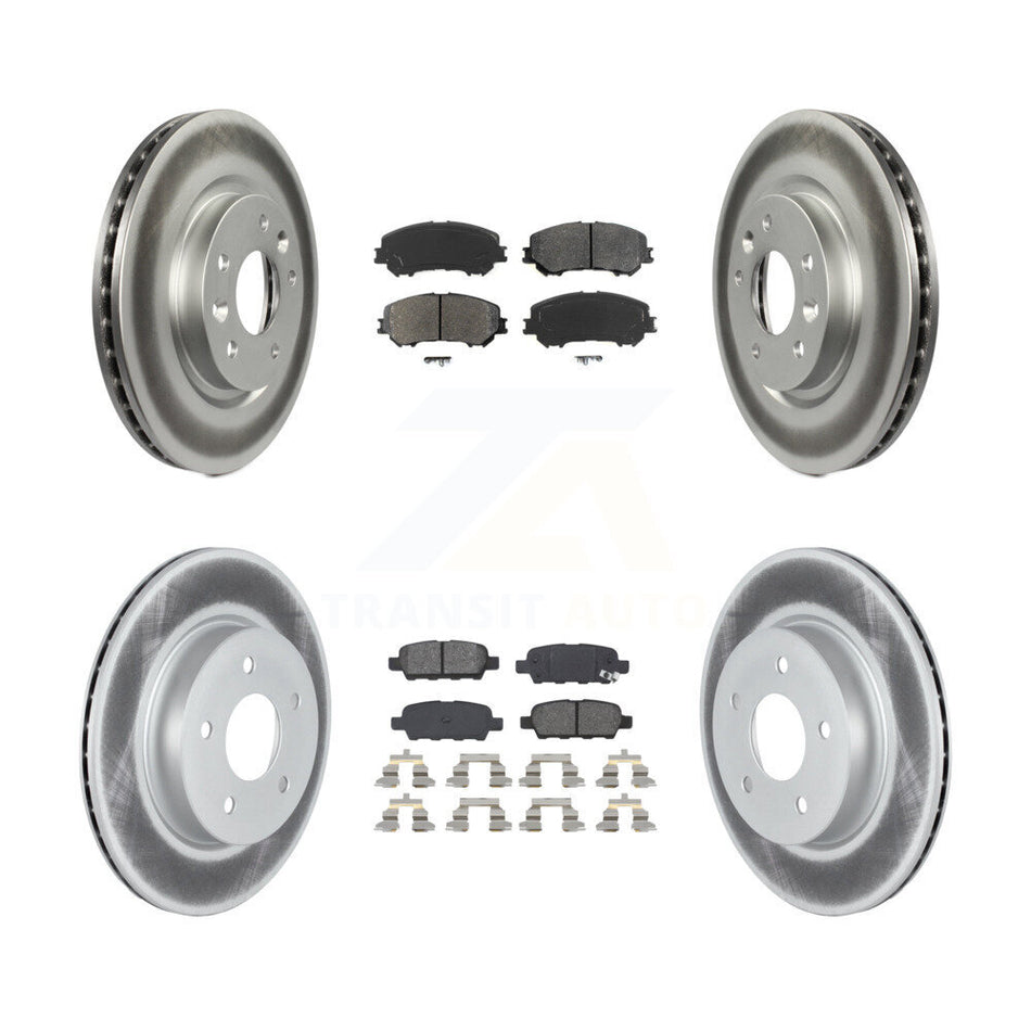 Front Rear Coated Disc Brake Rotors And Semi-Metallic Pads Kit For 2019-2019 Nissan Rogue Sport Qashqai With Manual Parking SL KGS-102365