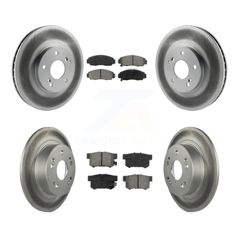 Front Rear Coated Disc Brake Rotors And Semi-Metallic Pads Kit For 2006-2007 Honda Accord Hybrid with 3.0L KGS-102390