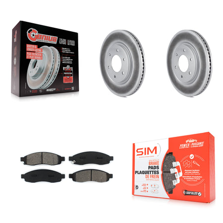 Front Coated Disc Brake Rotors And Semi-Metallic Pad Kit For 2007 Nissan TITAN From 04 07 KGS-102398