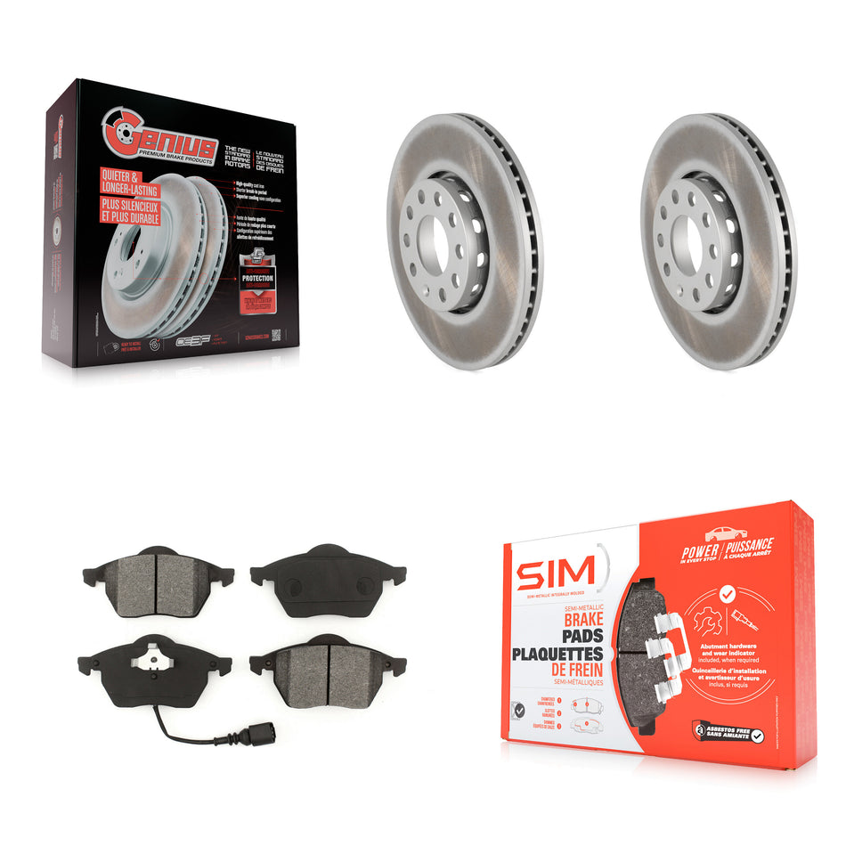 Front Coated Disc Brake Rotors And Semi-Metallic Pads Kit For Audi A6 Quattro 100 KGS-102404