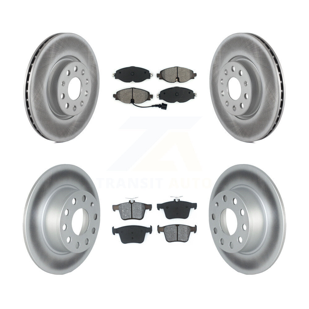 Front Rear Coat Disc Brake Rotors Semi-Metallic Pad Kit For 2022-2023 Volkswagen Taos FWD KGS-102409