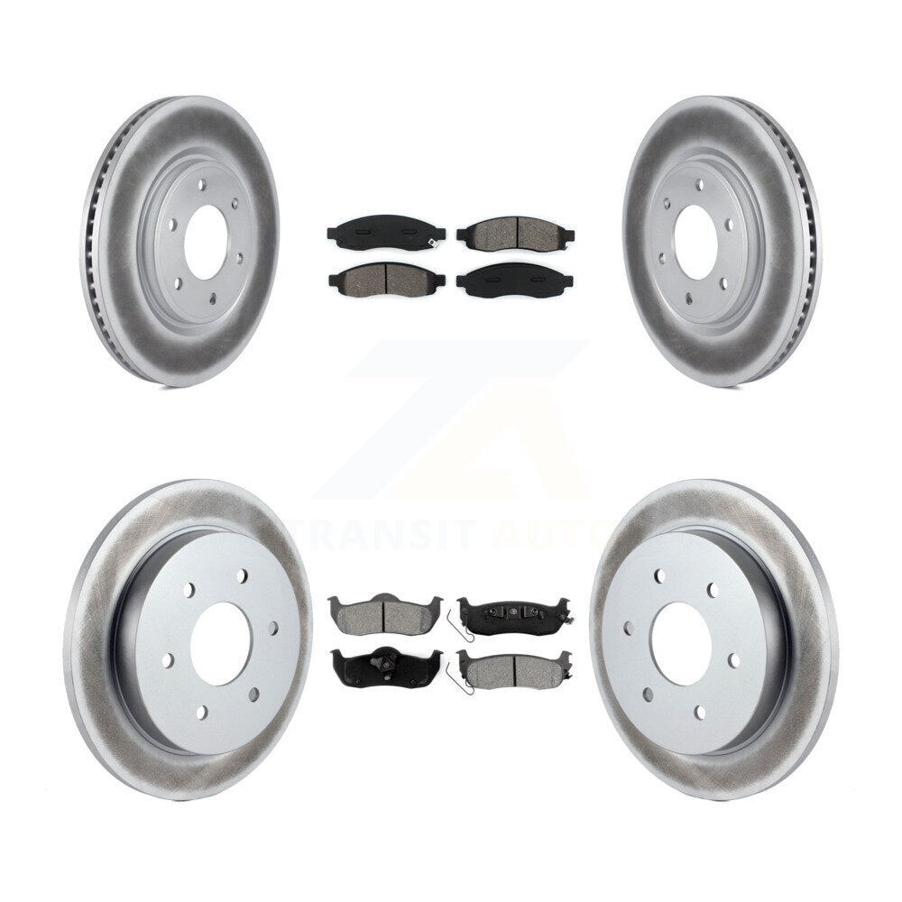 Front Rear Coated Disc Brake Rotor Semi-Metallic Pad Kit For 2007 Nissan TITAN From 04 07 KGS-102412