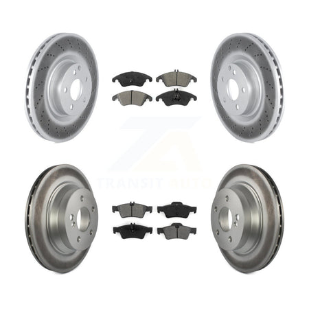 Front Rear Coated Disc Brake Rotors And Semi-Metallic Pads Kit For Mercedes-Benz E400 KGS-102420