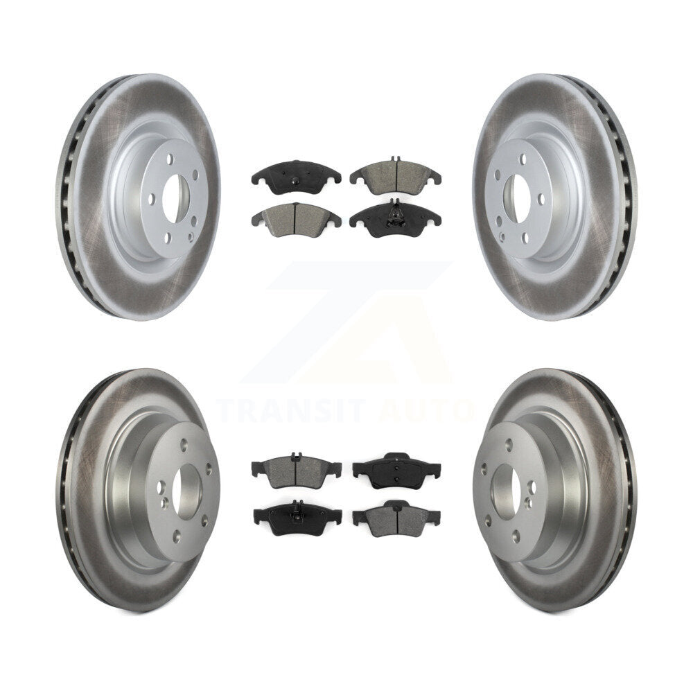 Front Rear Coated Disc Brake Rotors And Semi-Metallic Pads Kit For Mercedes-Benz E400 KGS-102421
