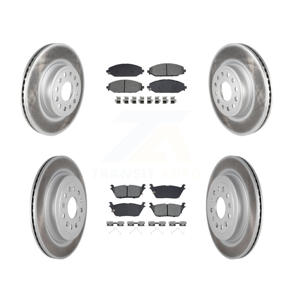Front Rear Coated Disc Brake Rotors And Semi-Metallic Pads Kit For Ram 1500 KGS-102423