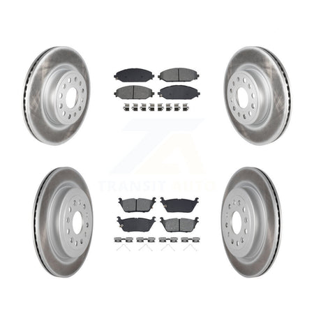 Front Rear Coated Disc Brake Rotors And Semi-Metallic Pads Kit For Ram 1500 KGS-102423