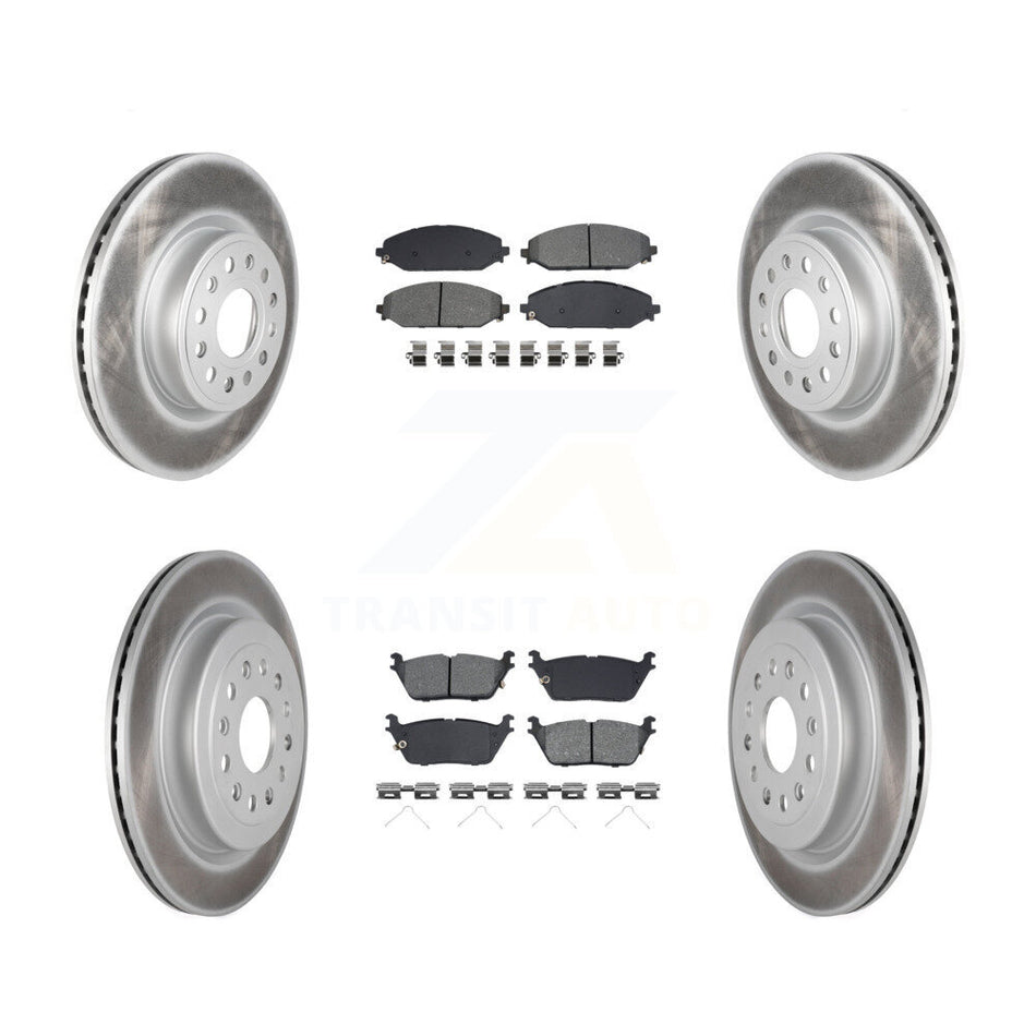 Front Rear Coated Disc Brake Rotors And Semi-Metallic Pads Kit For Ram 1500 KGS-102423