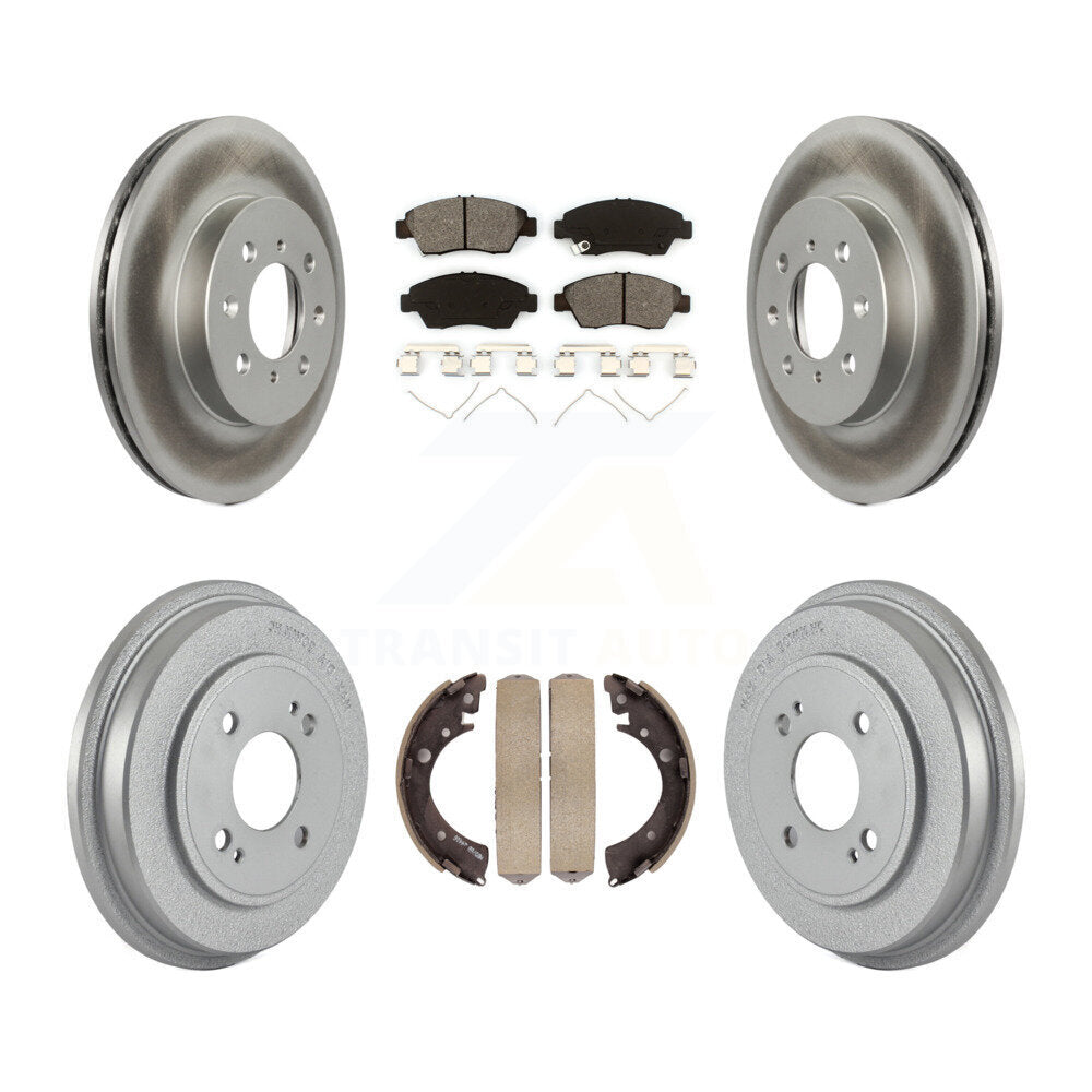 Front Rear Coat Brake Rotors Semi-Metallic Pad Drum Kit For Honda Civic With 4 Lug Wheels KGS-102431