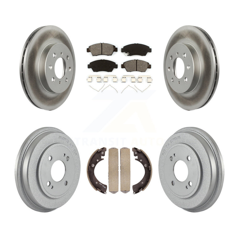 Front Rear Coat Brake Rotors Semi-Metallic Pad Drum Kit For Honda Civic With 4 Lug Wheels KGS-102431