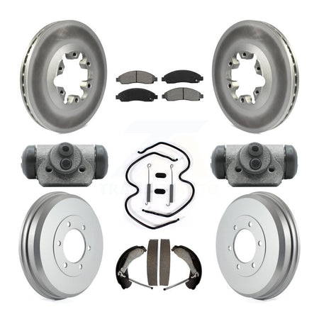 Front Rear Coated Brake Rotor Semi-Metallic Pad Drum Kit (9Pc) For Chevrolet Colorado GMC KGS-102433