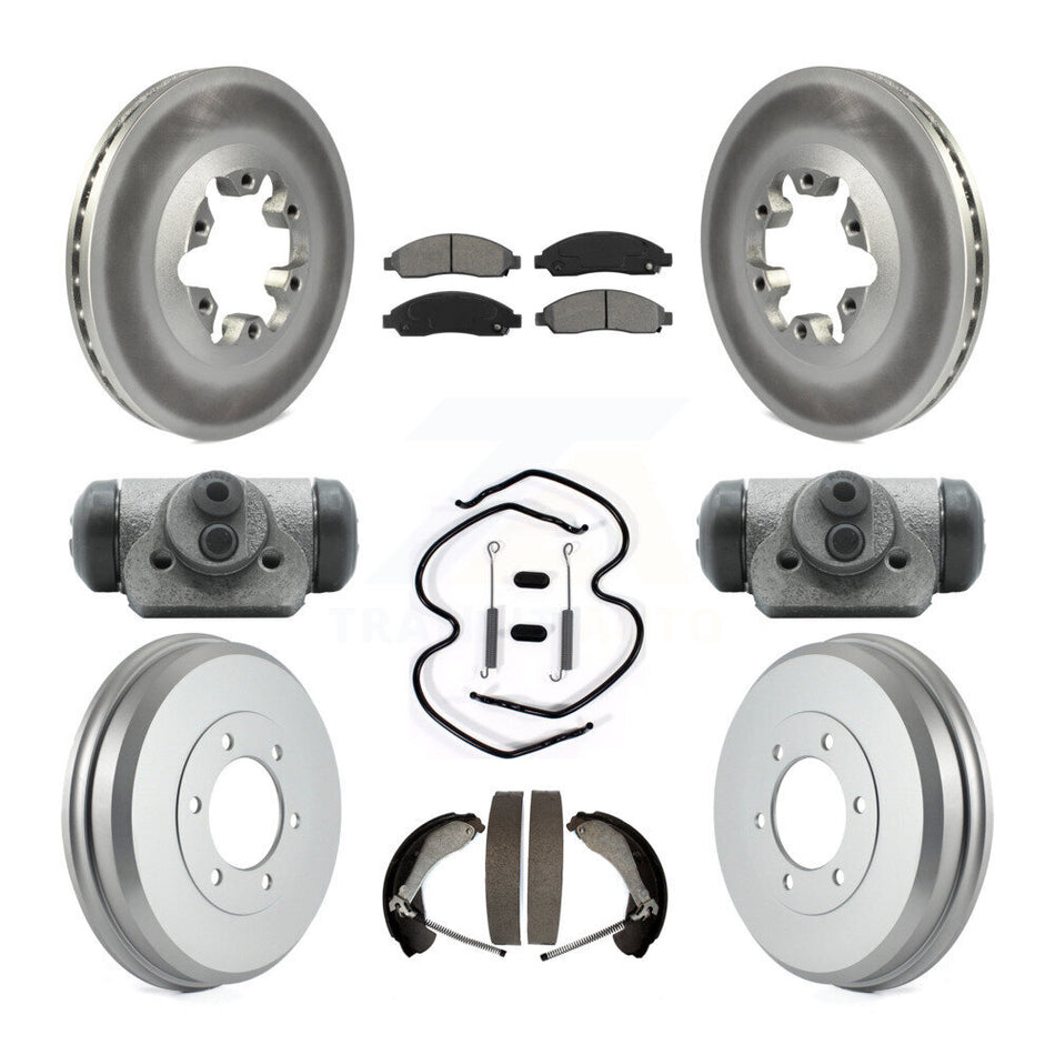 Front Rear Coated Brake Rotor Semi-Metallic Pad Drum Kit (9Pc) For Chevrolet Colorado GMC KGS-102433