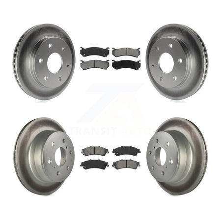 Front Rear Coated Disc Brake Rotors And Semi-Metallic Pad Kit For GMC Sierra 1500 Classic KGS-102436