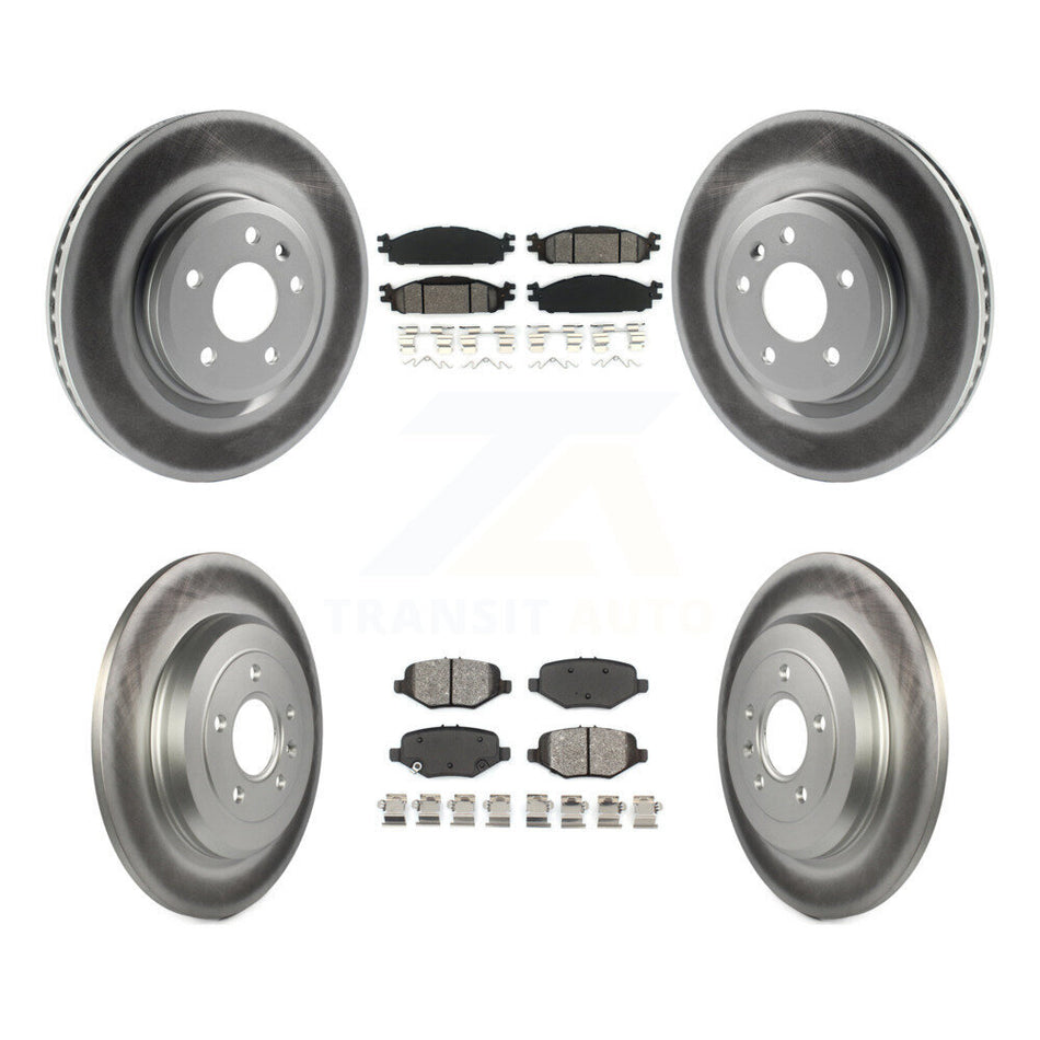 Front Rear Coat Brake Rotors Semi-Metallic Pad Kit For 15 Ford Explorer Limited/Sport/XLT KGS-102437