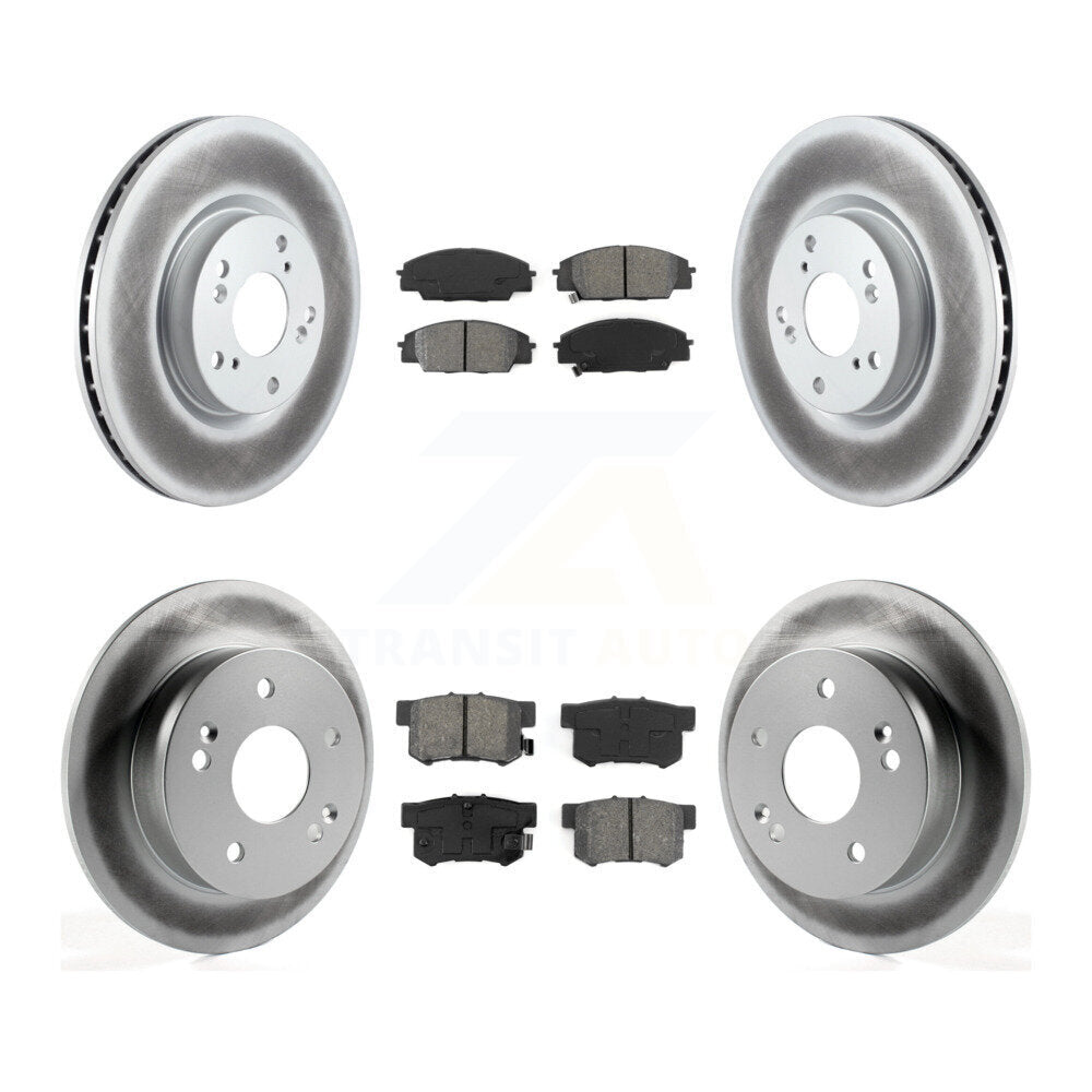 Front Rear Coated Disc Brake Rotor & Semi-Metallic Pad Kit For 2002-2006 Acura RSX Type-S KGS-102438