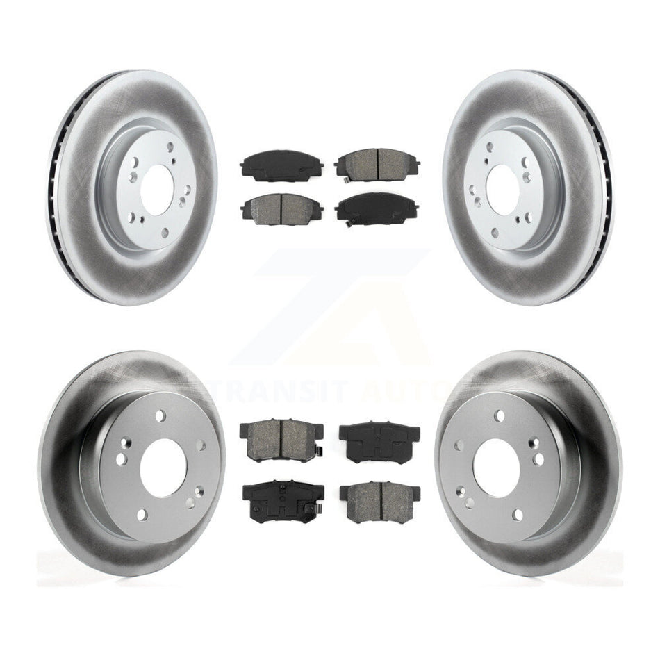Front Rear Coated Disc Brake Rotor & Semi-Metallic Pad Kit For 2002-2006 Acura RSX Type-S KGS-102438
