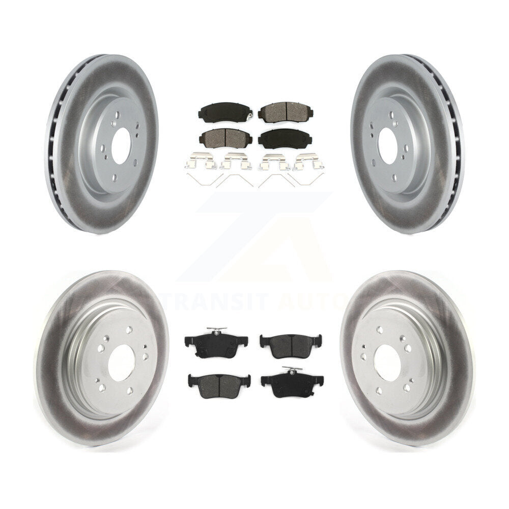 Front Rear Coated Disc Brake Rotors And Semi-Metallic Pads Kit For 2019-2021 Acura RDX KGS-102440