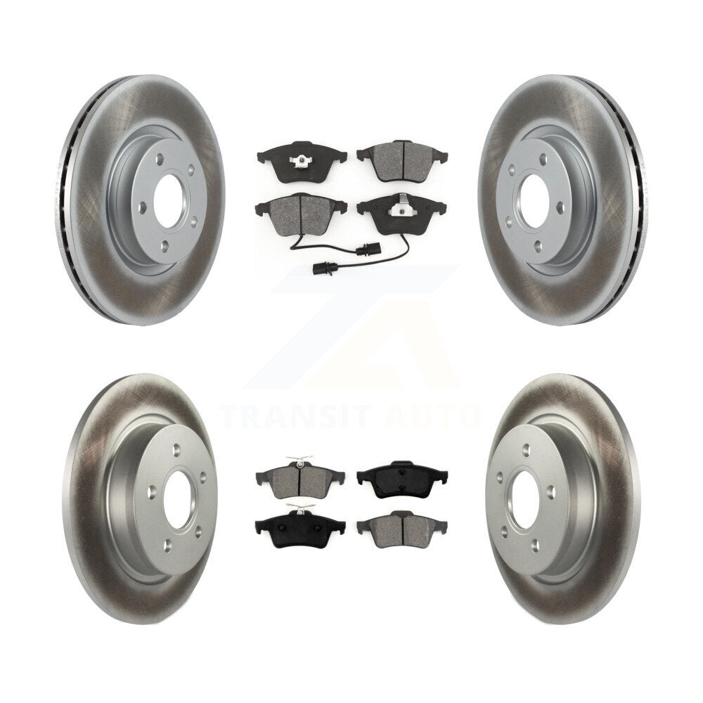 Front Rear Coated Disc Brake Rotors And Semi-Metallic Pads Kit For Volvo S40 KGS-102442