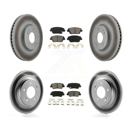 Front Rear Coated Disc Brake Rotors And Semi-Metallic Pads Kit For Hyundai Sonata KGS-102454