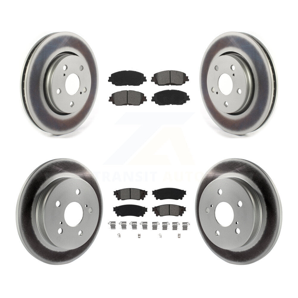 Front Rear Coated Disc Brake Rotors And Semi-Metallic Pads Kit For Toyota C-HR KGS-102456