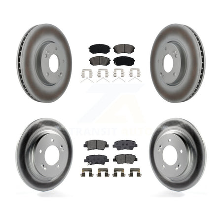 Front Rear Coated Disc Brake Rotors And Semi-Metallic Pads Kit For Hyundai Sonata KGS-102460