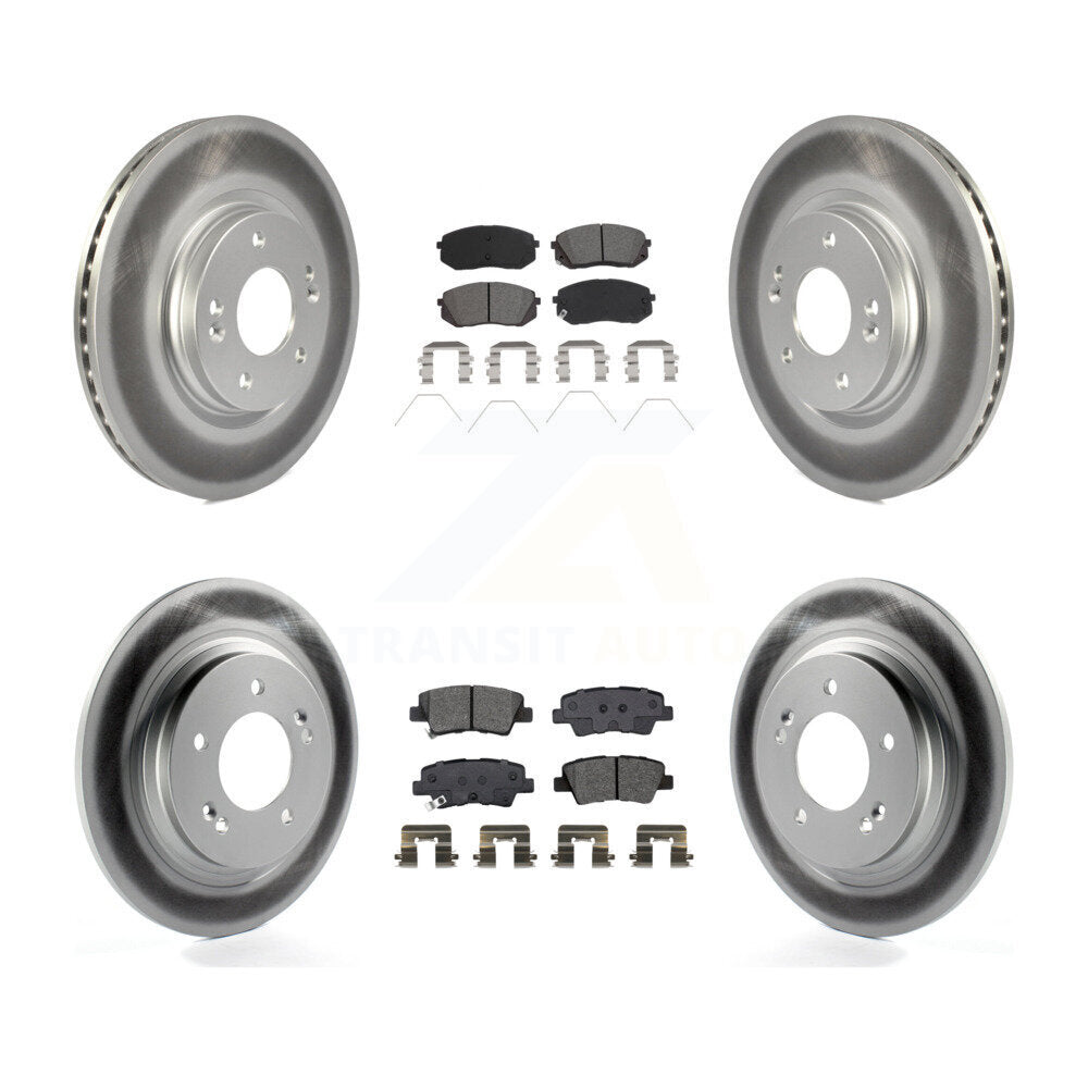 Front Rear Coat Disc Brake Rotors Semi-Metallic Pad Kit For Hyundai Elantra GT Kia Forte5 KGS-102463