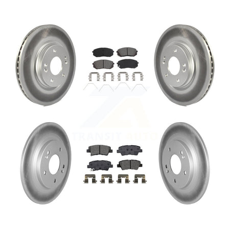 Front Rear Coated Disc Brake Rotor & Semi-Metallic Pad Kit For 2022-2023 Hyundai Kona AWD KGS-102468