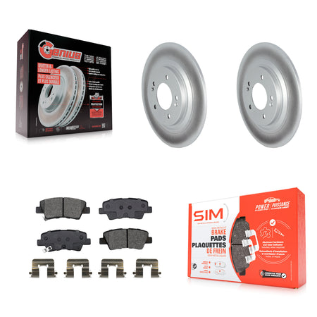 Rear Coated Brake Rotors Semi-Metallic Pad Kit For Hyundai Kona Electric Kia Soul EV Niro KGS-102473
