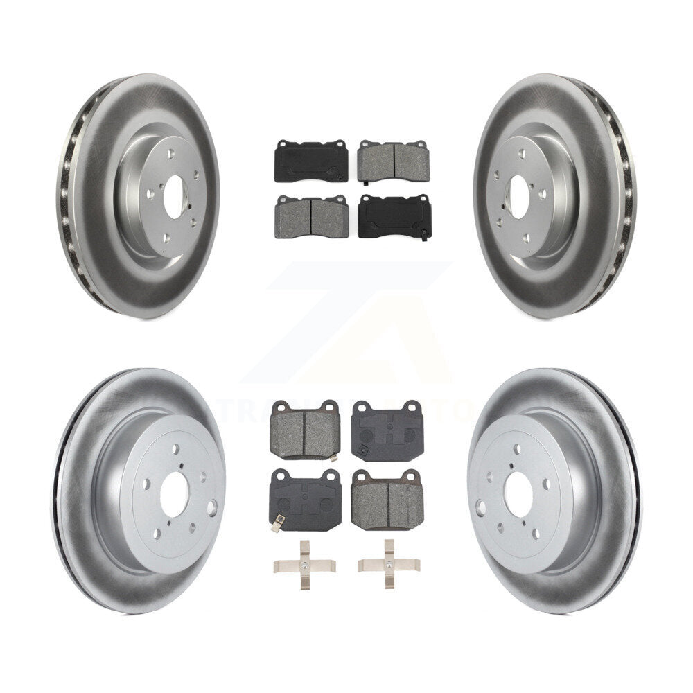 Front Rear Coated Disc Brake Rotors And Semi-Metallic Pads Kit For Subaru Impreza WRX STI KGS-102480