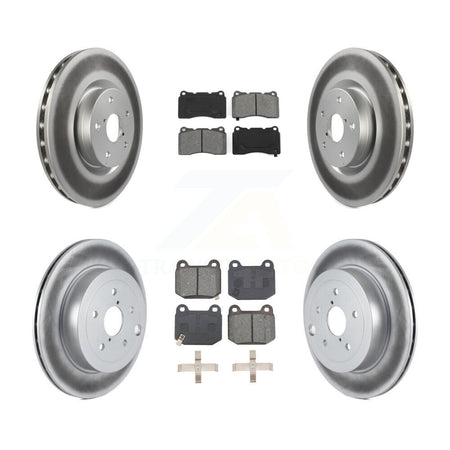 Front Rear Coated Disc Brake Rotors And Semi-Metallic Pads Kit For Subaru Impreza WRX STI KGS-102480