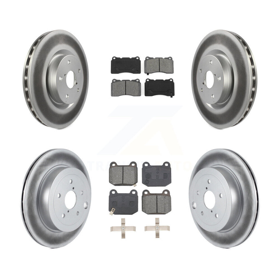 Front Rear Coated Disc Brake Rotors And Semi-Metallic Pads Kit For Subaru Impreza WRX STI KGS-102480