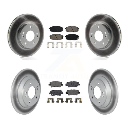 Front Rear Coated Brake Rotor & Semi-Metallic Pad Kit For 2022 Hyundai Kona FWD with 1.6L KGS-102489