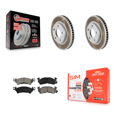 Front Coated Brake Rotor Semi-Metallic Pad Kit For 92-93 Cadillac Commercial Chassis 5.7L KGS-102490