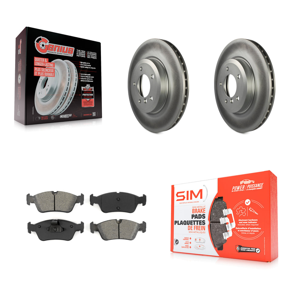Front Coat Brake Rotor Semi-Metallic Pad Kit For BMW 320i With 325mm Diameter KGS-102492