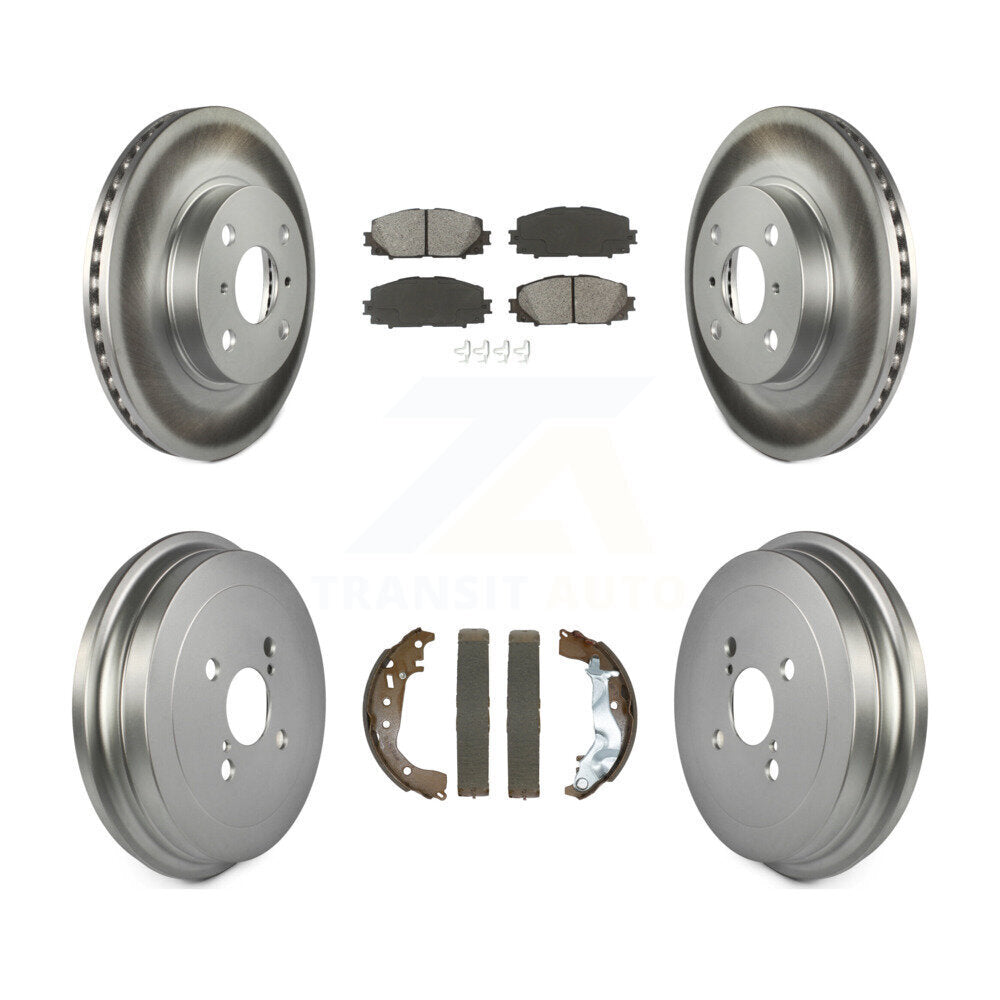 Front Rear Coated Disc Brake Rotors Semi-Metallic Pads And Drum Kit For Toyota Yaris KGS-102502