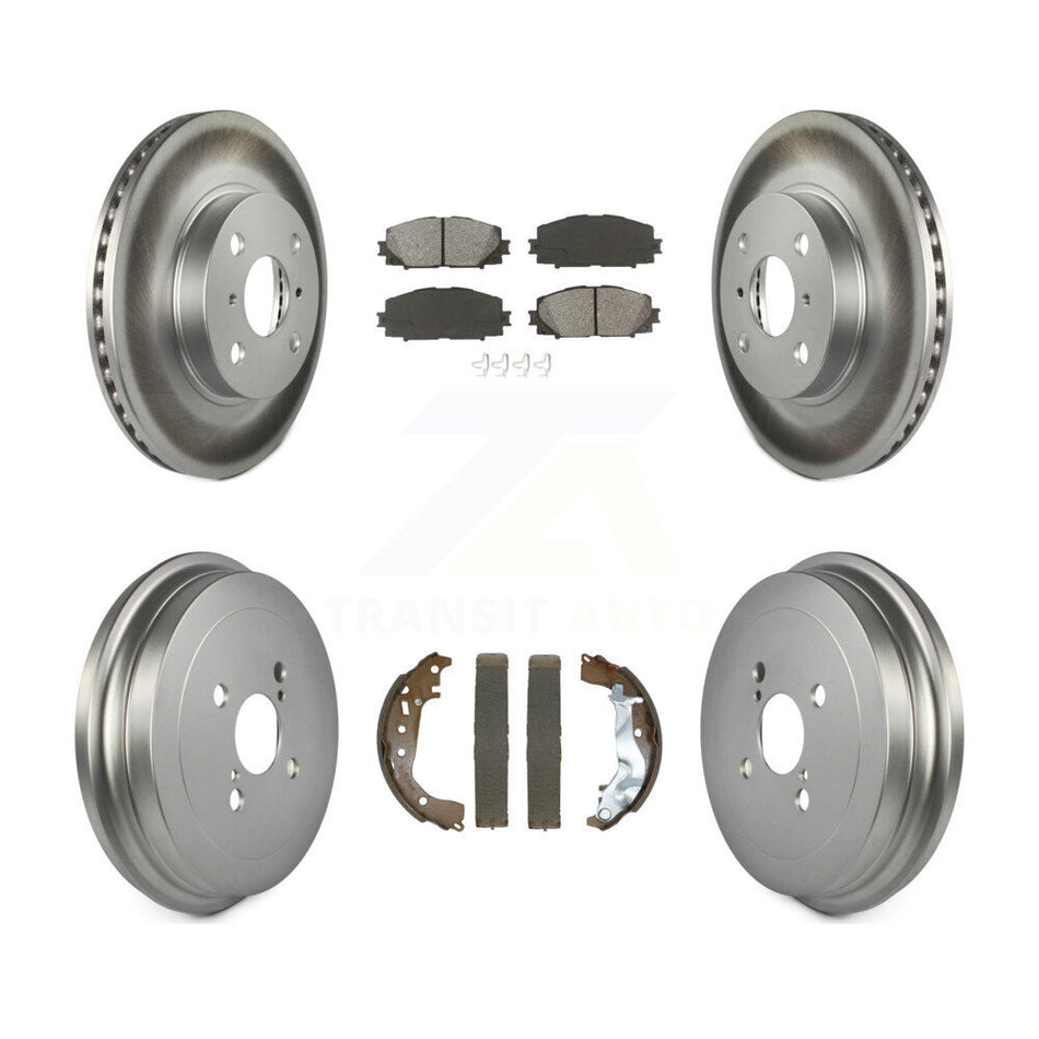 Front Rear Coated Disc Brake Rotors Semi-Metallic Pads And Drum Kit For Toyota Yaris KGS-102502