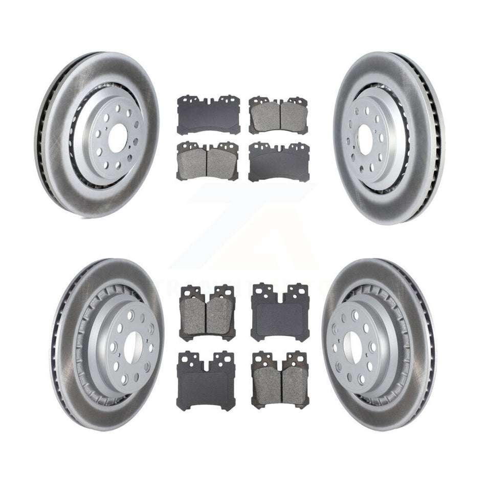 Front Rear Coated Disc Brake Rotor And Semi-Metallic Pad Kit (6Pc) For Lexus LS460 LS600h KGS-102507
