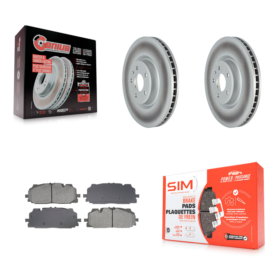 Front Coated Disc Brake Rotors And Semi-Metallic Pads Kit For Audi Q7 SQ5 S5 S4 Sportback KGS-102509