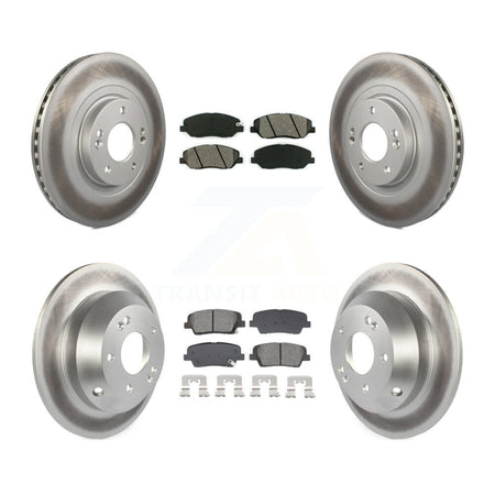 Front Rear Coat Brake Rotors Semi-Metallic Pad Kit For 2013-2016 Hyundai Santa Fe XL 3.3L KGS-102510