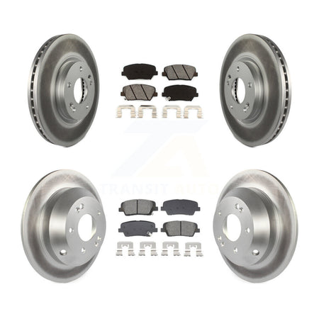 Front Rear Coated Disc Brake Rotor Semi-Metallic Pad Kit For Hyundai Santa Fe Kia Sorento KGS-102511