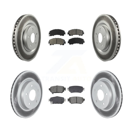 Front Rear Coated Disc Brake Rotors And Semi-Metallic Pads Kit For Nissan Rogue KGS-102525