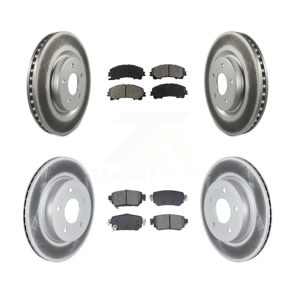 Front Rear Coated Disc Brake Rotors And Semi-Metallic Pads Kit For Nissan Rogue KGS-102525